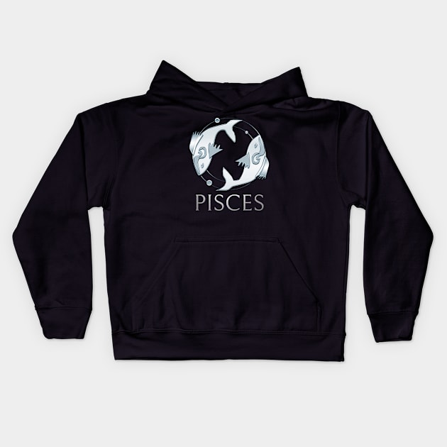 Pisces Zodiac Sign Kids Hoodie by Author Gemma James